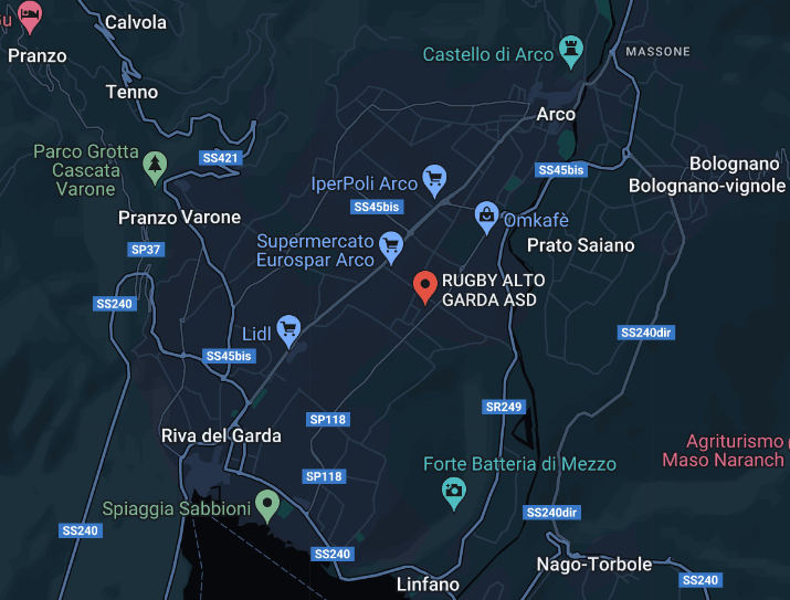 Indirizzo rugby alto Garda